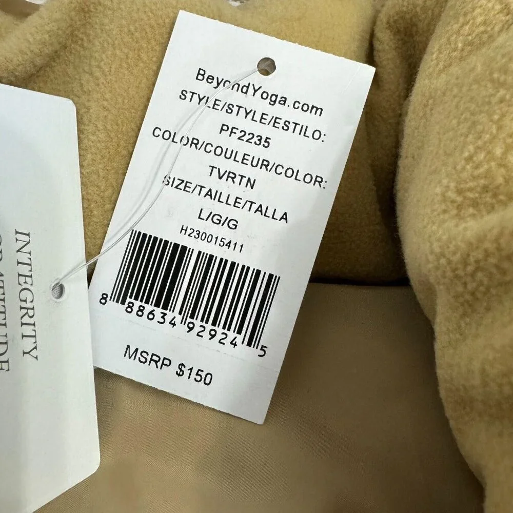 Beyond Yoga Women's‎ Pillow Puffer Vest Duck Down Zip Front Travertine Size L